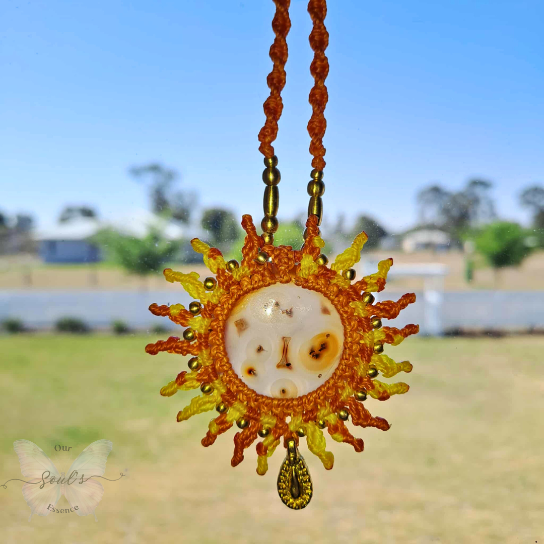 Carnelian Micromacrame Necklace