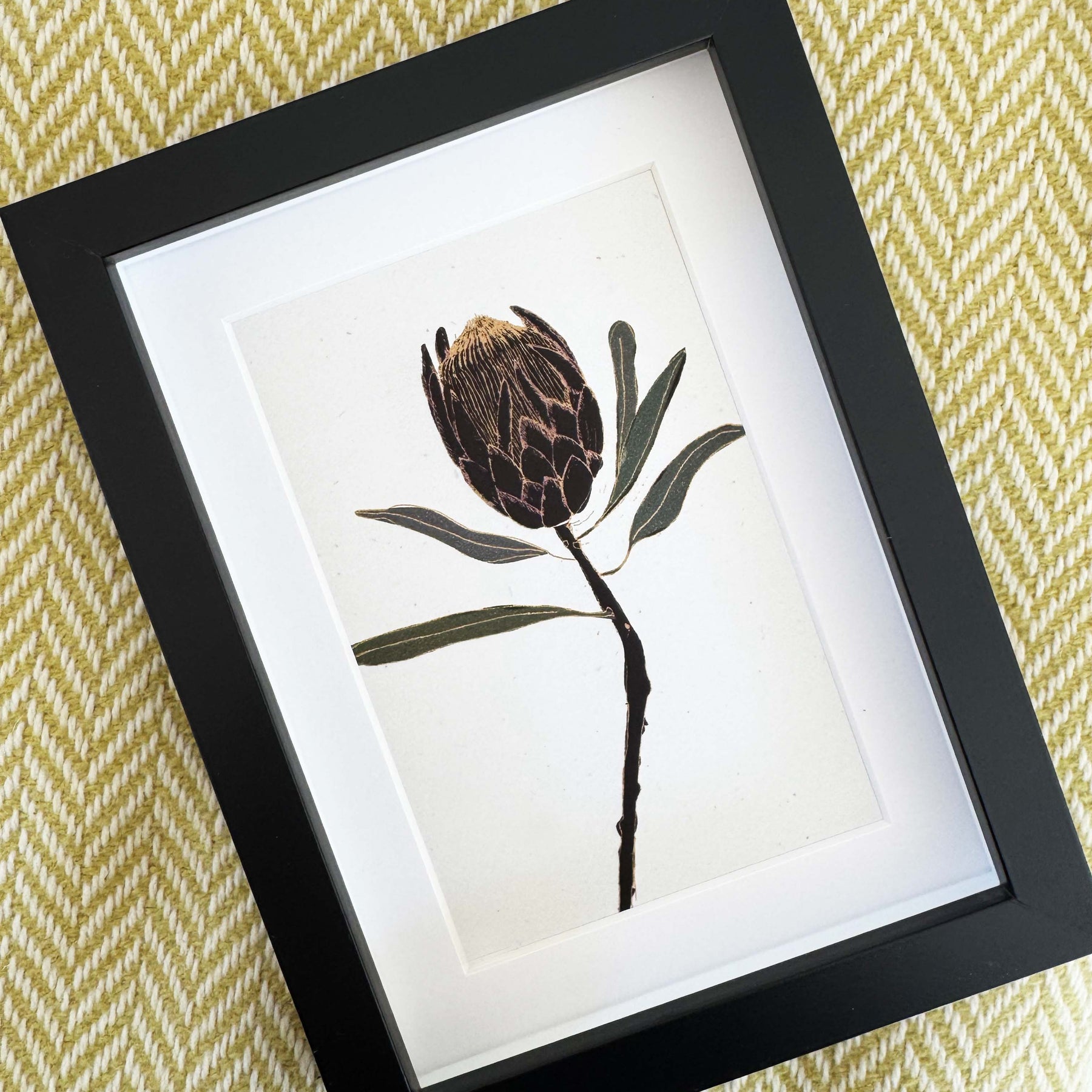 Protea print - black frame with inset included (13 x 18cm)