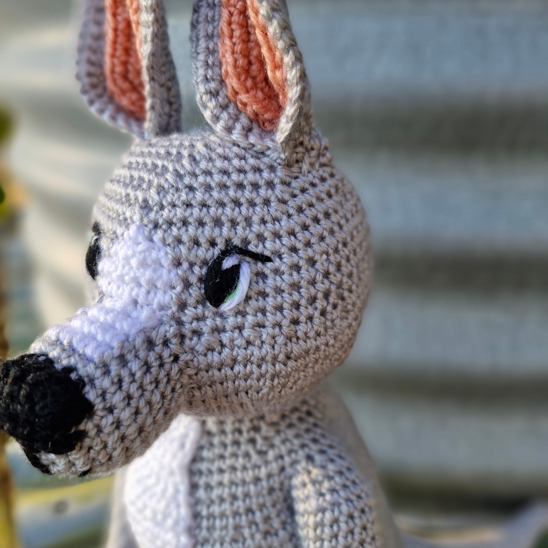 Handmade Crochet Sweet Grey Kangaroo – Made to Order