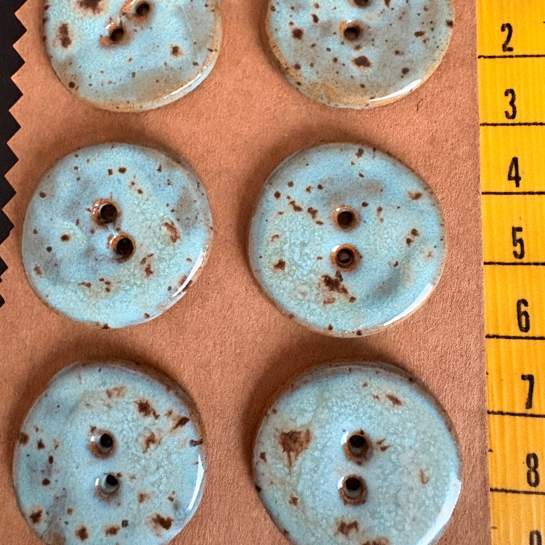Ceramic Buttons Round (Irregular Shaped) 28 mm | Set of 6 | Artisan Made