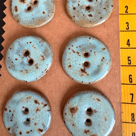 Ceramic Buttons Round (Irregular Shaped) 28 mm | Set of 6 | Artisan Made