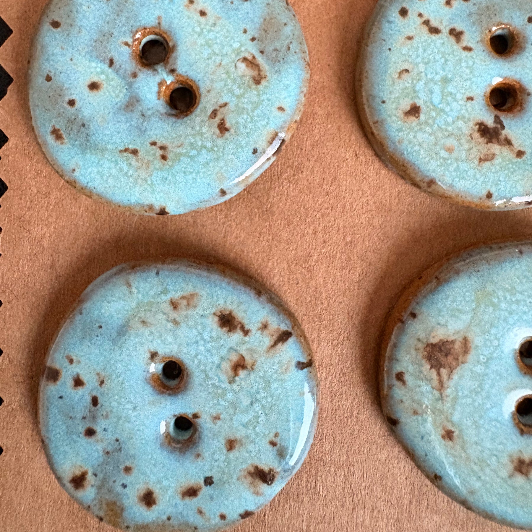 Ceramic Buttons Round (Irregular Shaped) 28 mm | Set of 6 | Artisan Made