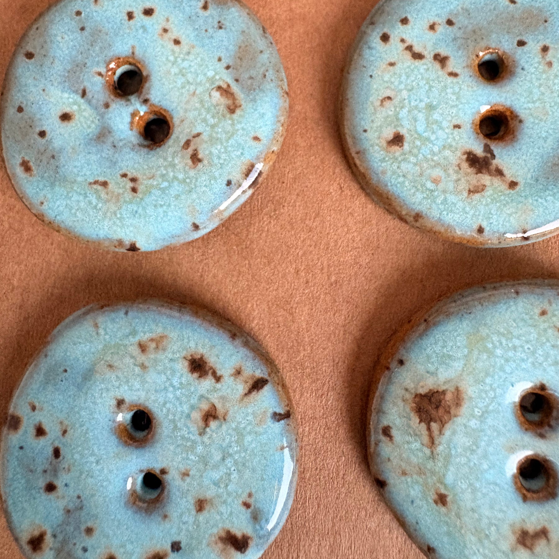 Ceramic Buttons Round (Irregular Shaped) 28 mm | Set of 6 | Artisan Made