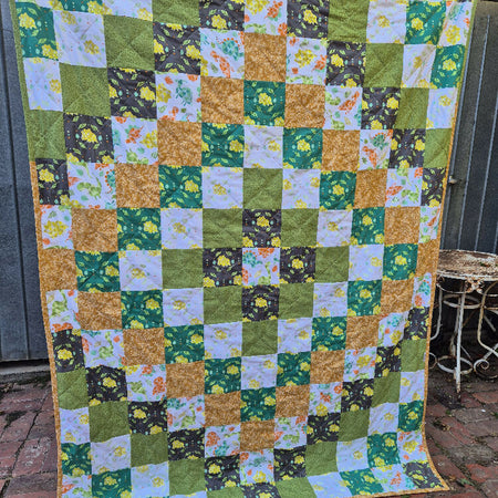 Bespoke quilt in Dinosaurs, Single bed sized