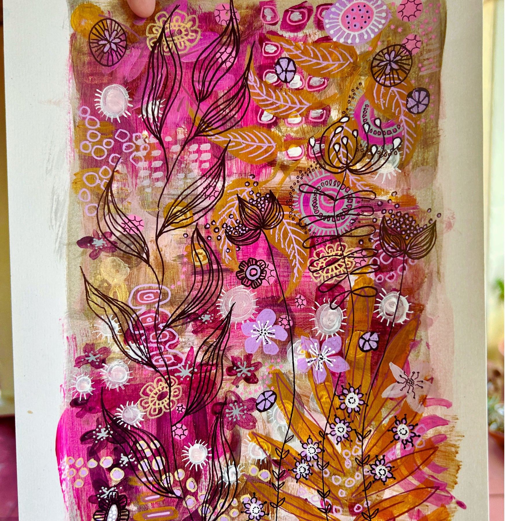 Original Hand Painted Artwork : Botanical Threads