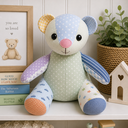 Custom Memory Bear – Keepsake Teddy from Baby Clothes/ Handmade Keepsake Gift