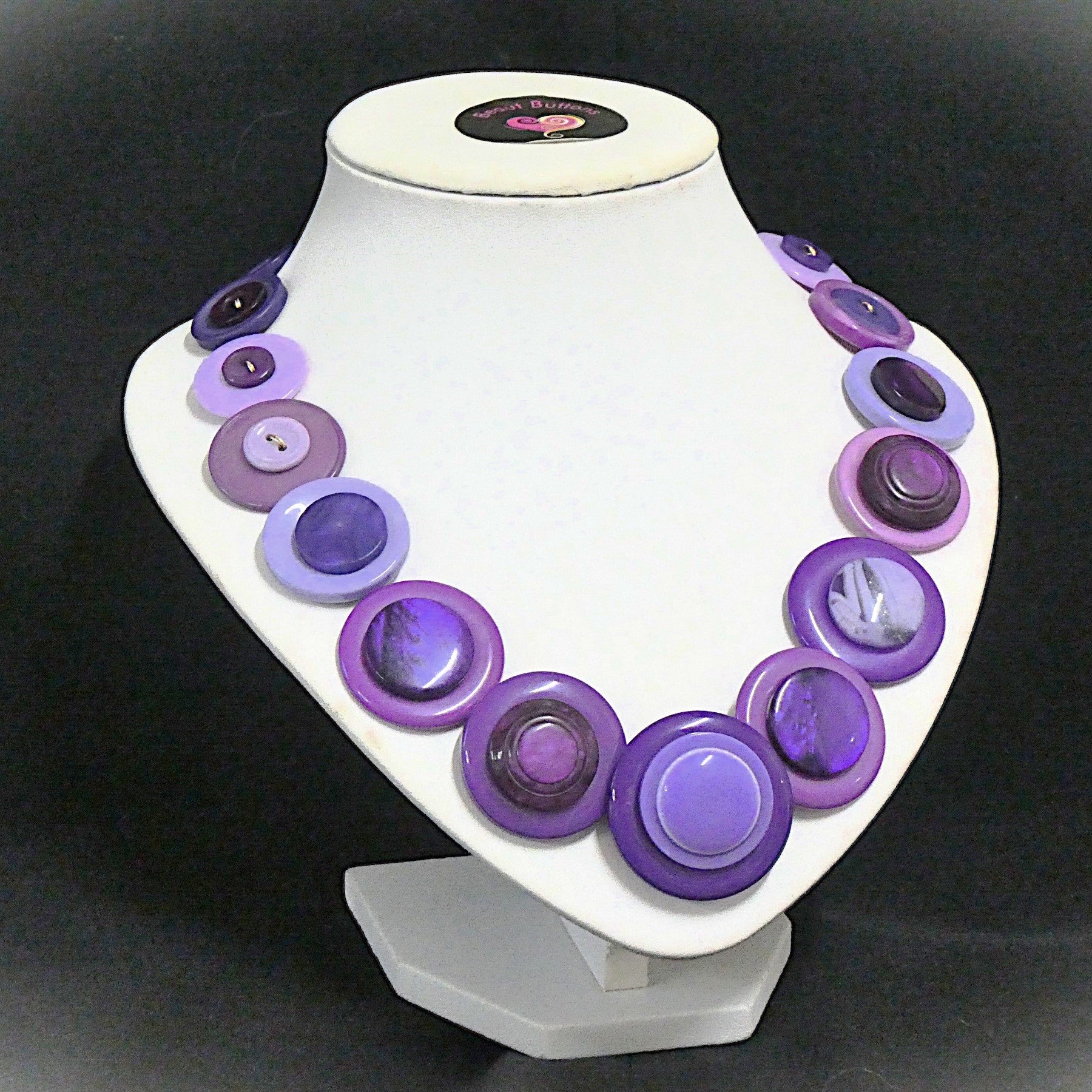Button necklace - Purely Purple