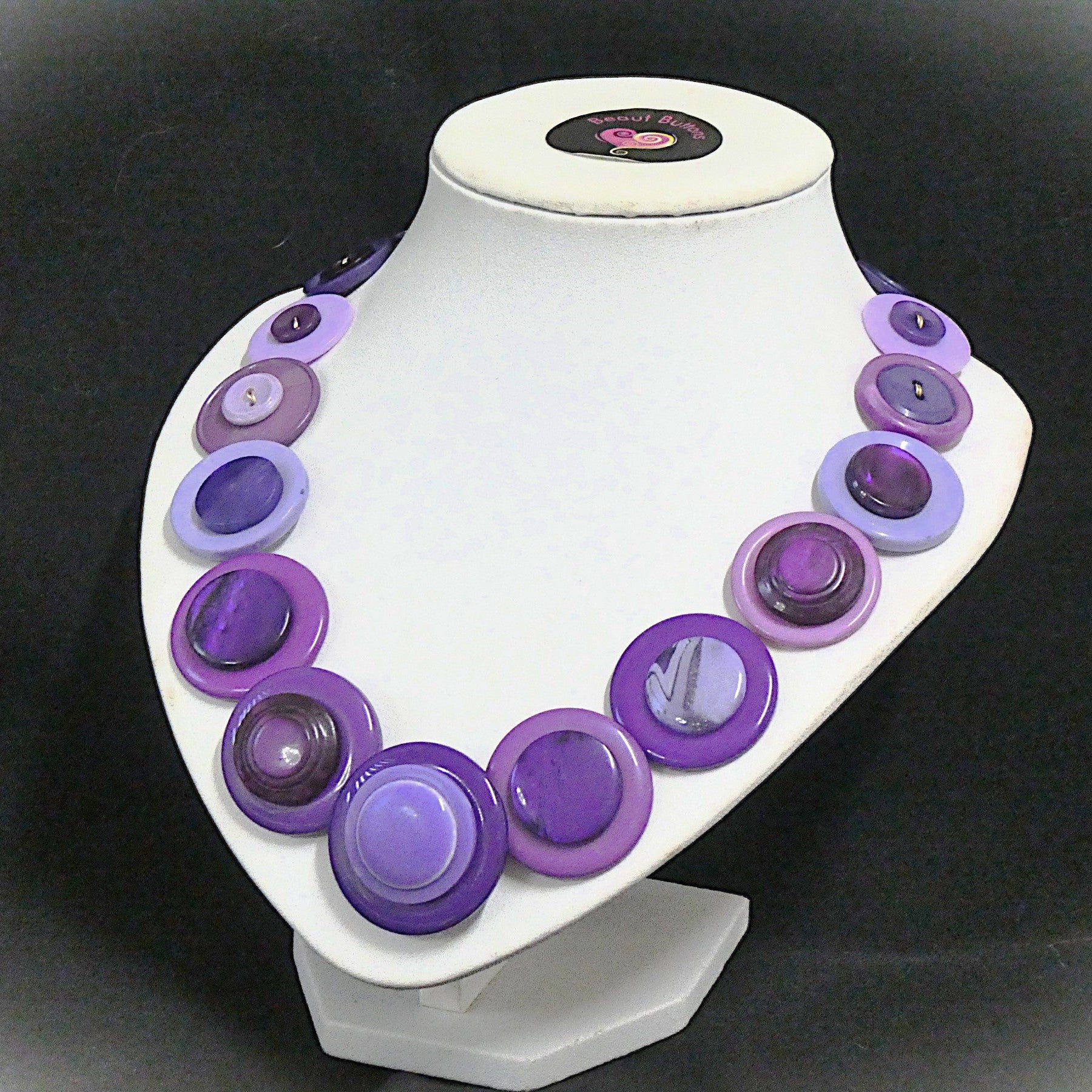Button necklace - Purely Purple