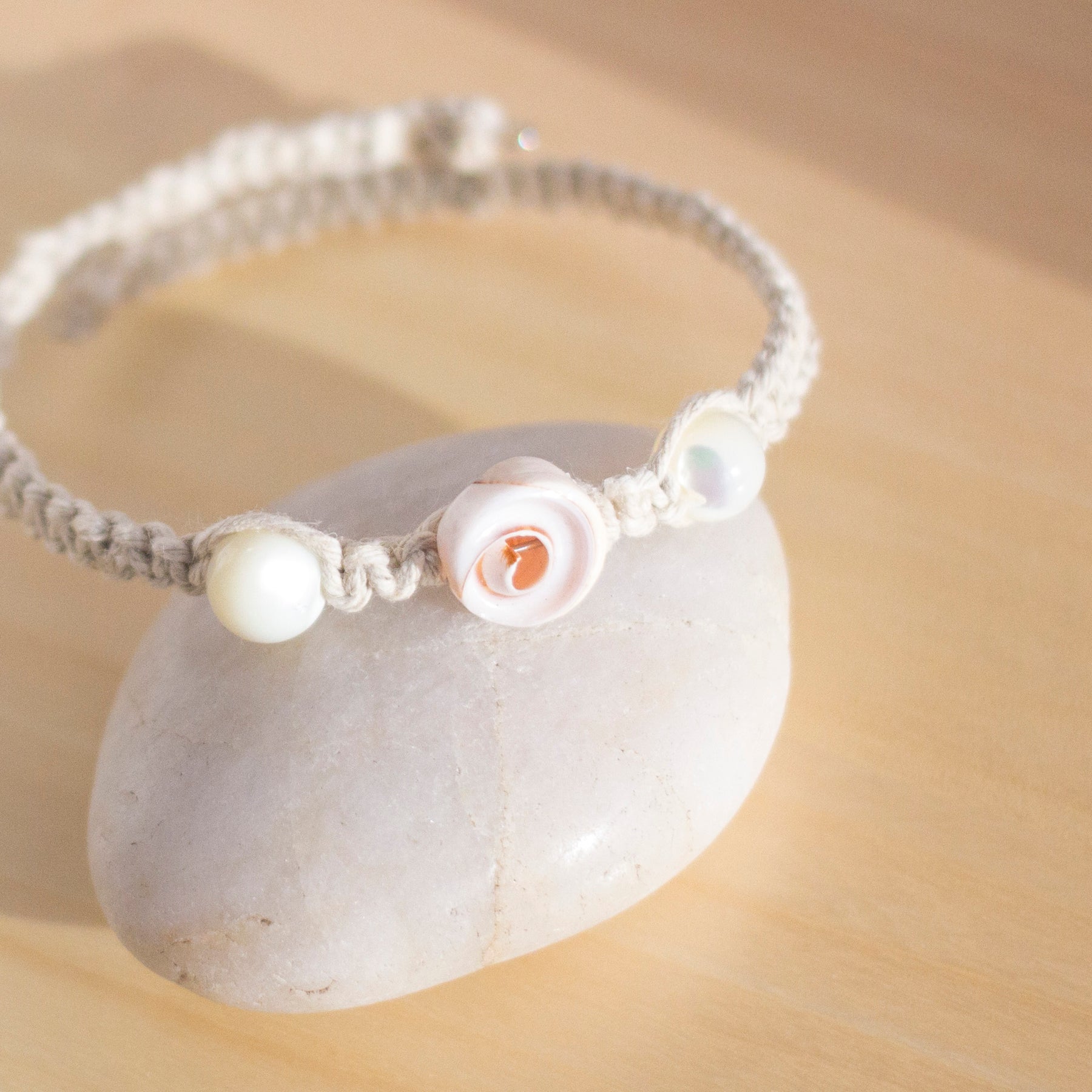 Shell and Mother of Pearl Macrame Wrap Bracelet | Cotton Cord Jewellery | Gift Set