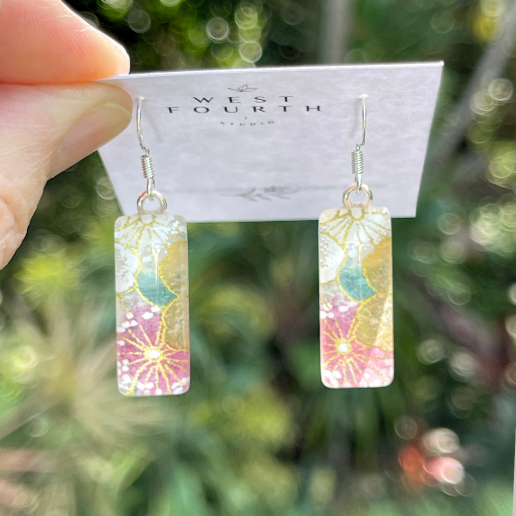 Pink Floral Earrings • Glow in these Handmade Earrings • One of A Kind