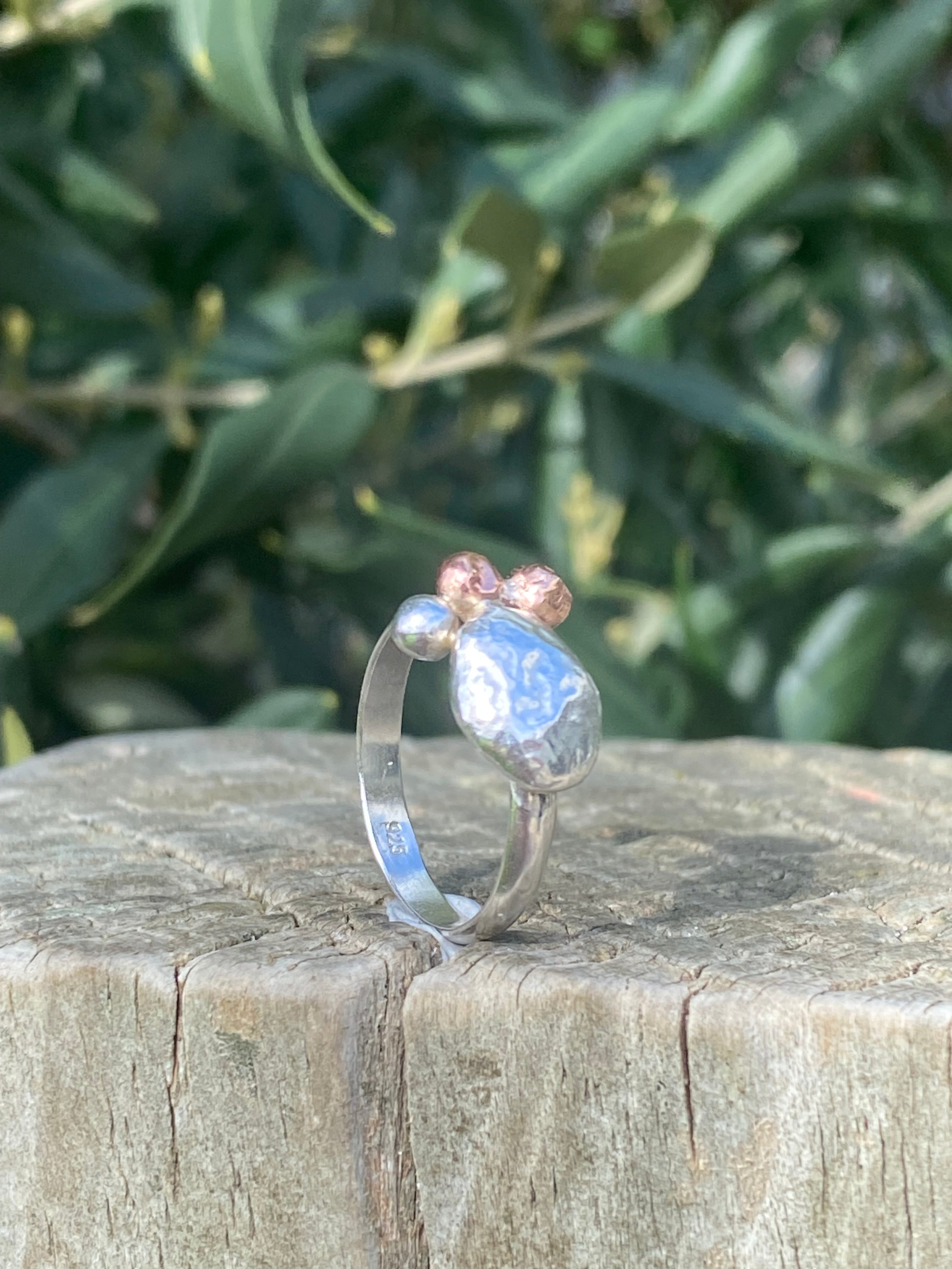 Gather Ring – Sterling Silver &amp; Copper – Size P
