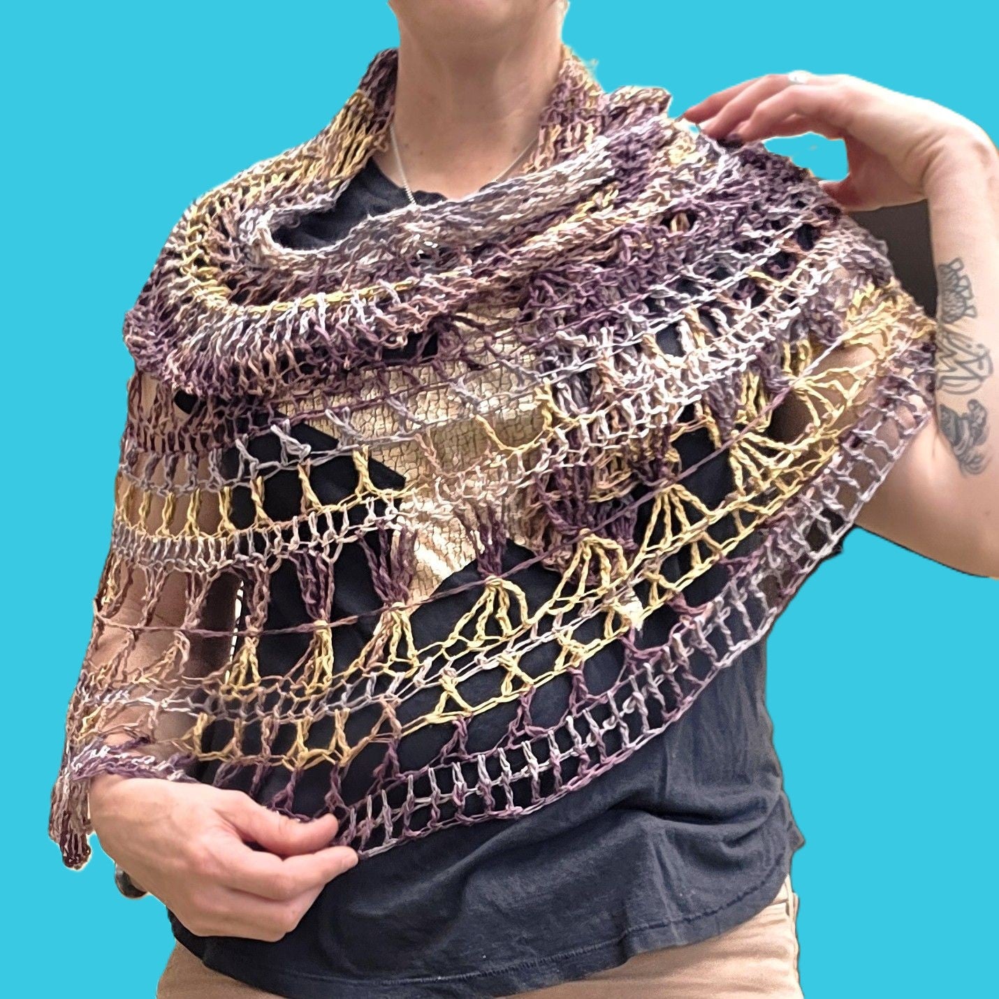 Purple and Gold Sahawl- The Mrs Ross Shawl