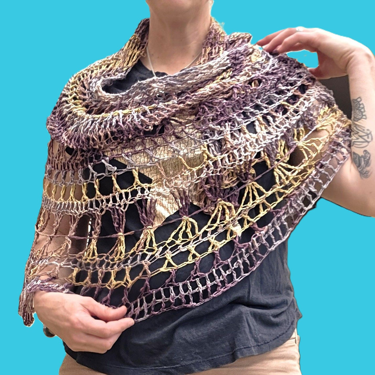 Purple and Gold Sahawl- The Mrs Ross Shawl