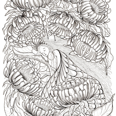 Resting in the Flower Patch - A4 Print