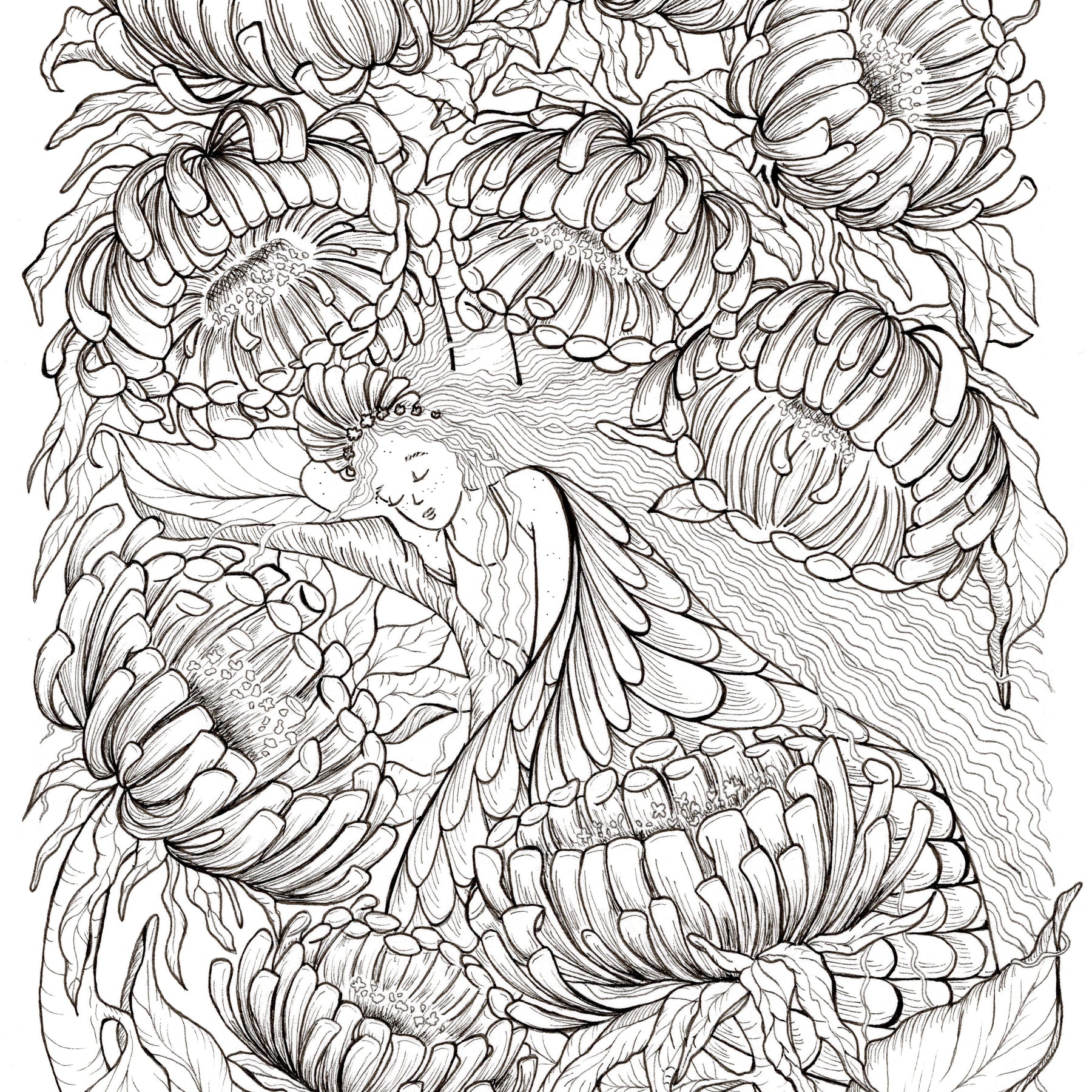 Resting in the Flower Patch - A5 Print