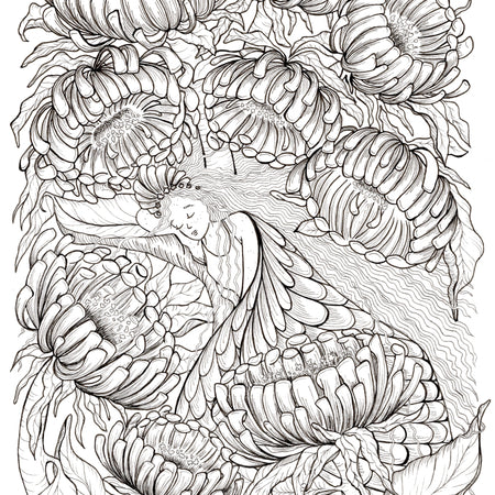 Resting in the Flower Patch - A5 Print