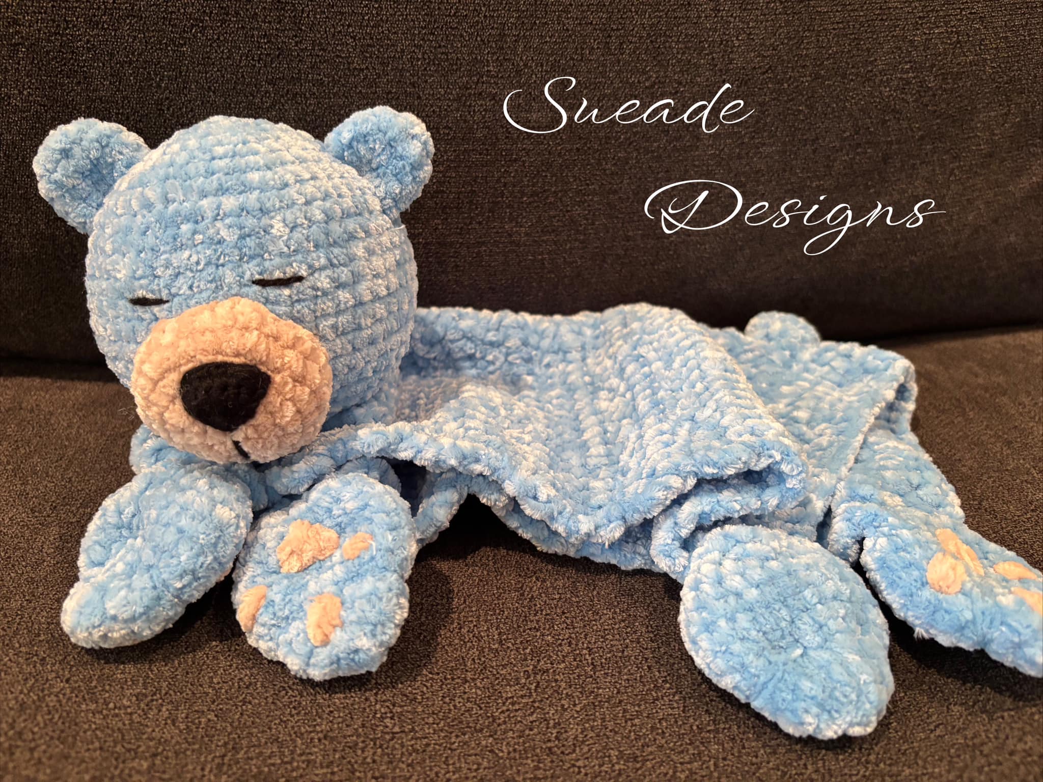 Extra Soft Crochet Baby Bear Snuggy / lovey