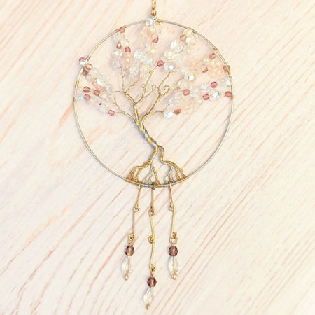 Tree of life glass beaded two toned glass beaded wall art