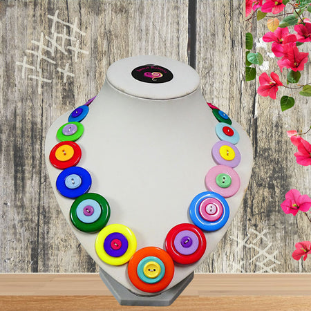 Colourful Button necklace - Bright and Beautiful