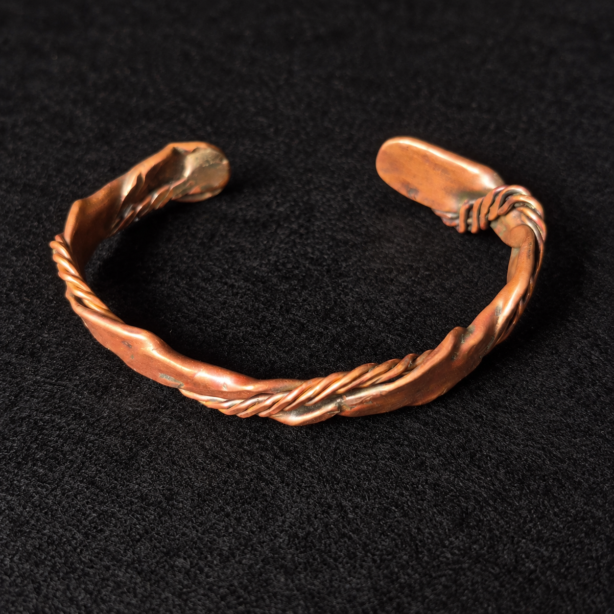 Handmade Flowing Twist Copper Cuff Bracelet B028