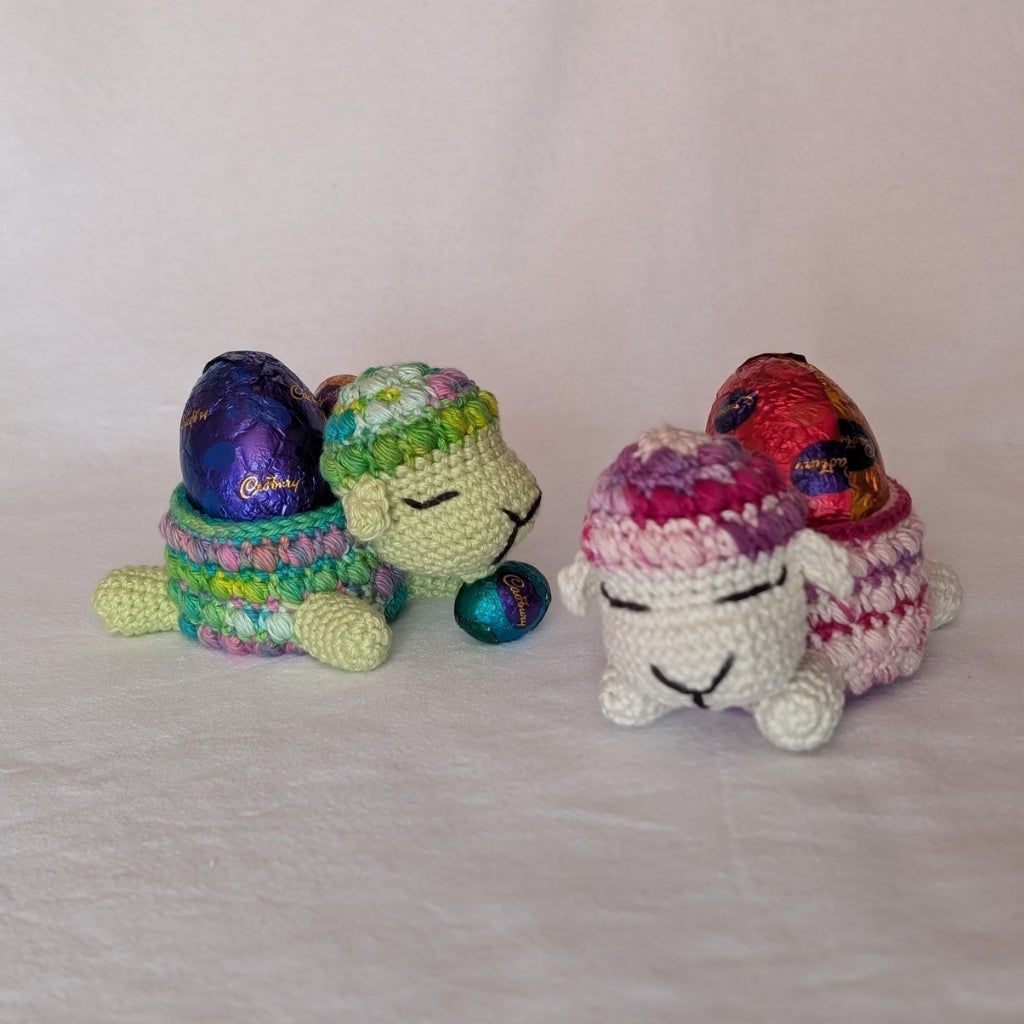 Crocheted Bobble Sheep Trinket Basket