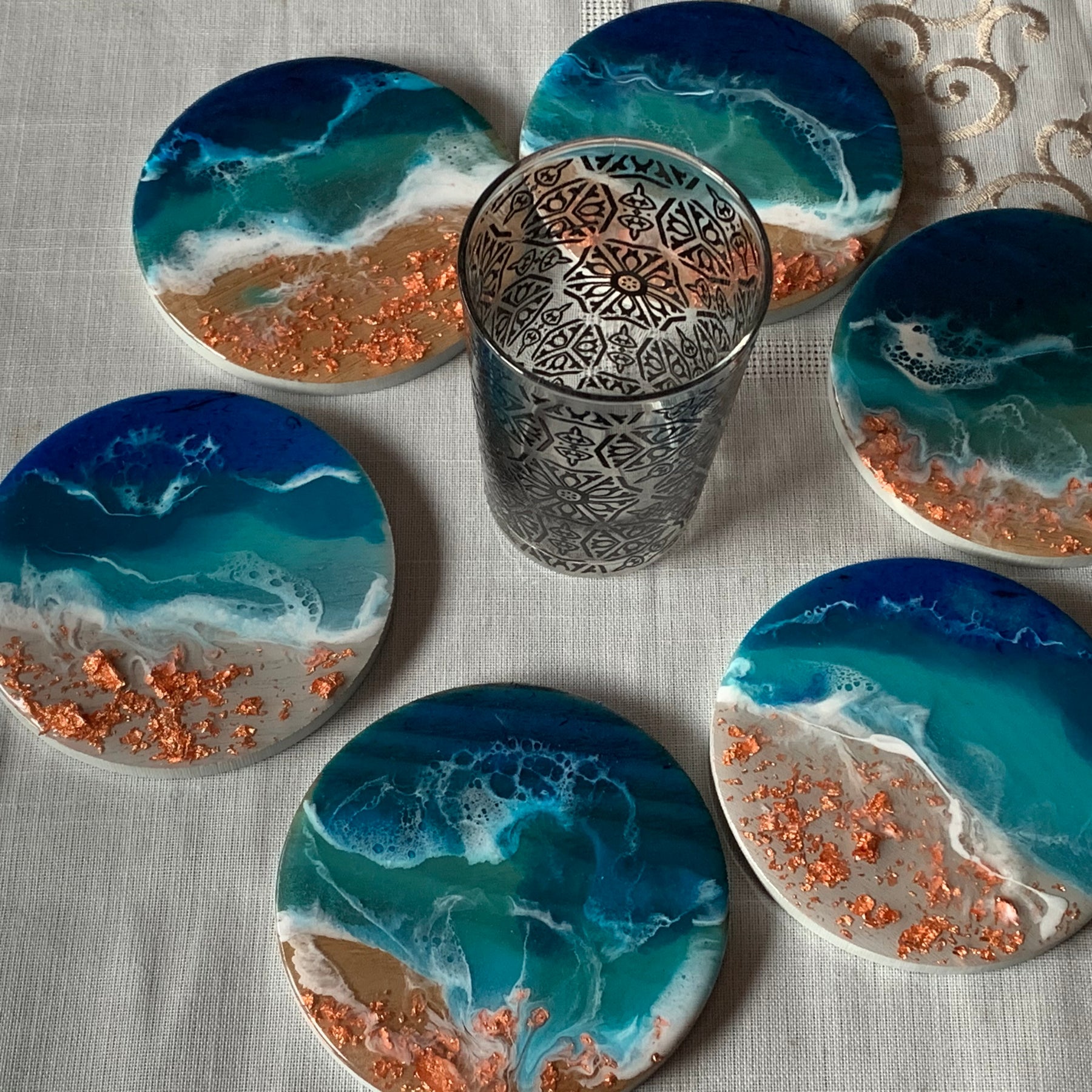 Coasters | coastal love | beach beauty | resin coasters | oceans | gift for her | gift ideas