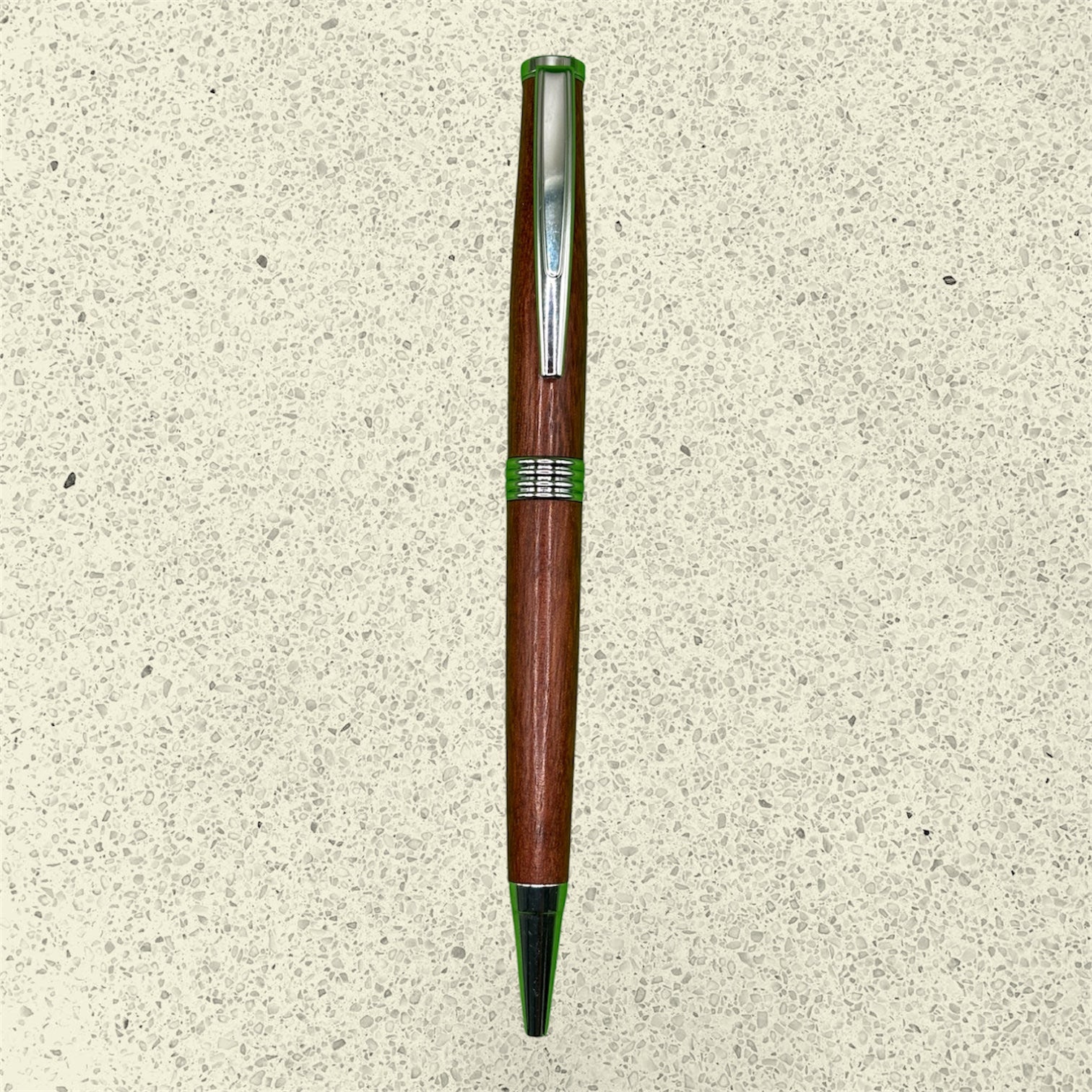Broad Ballpoint Pen – River Redgum - Chrome - Accents