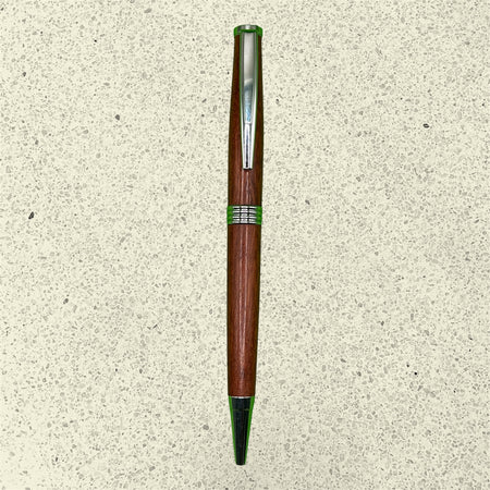 Broad Ballpoint Pen – River Redgum - Chrome - Accents