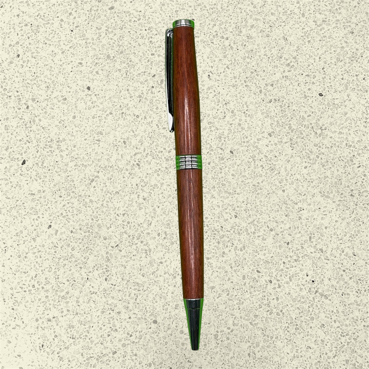 Broad Ballpoint Pen – River Redgum - Chrome - Accents