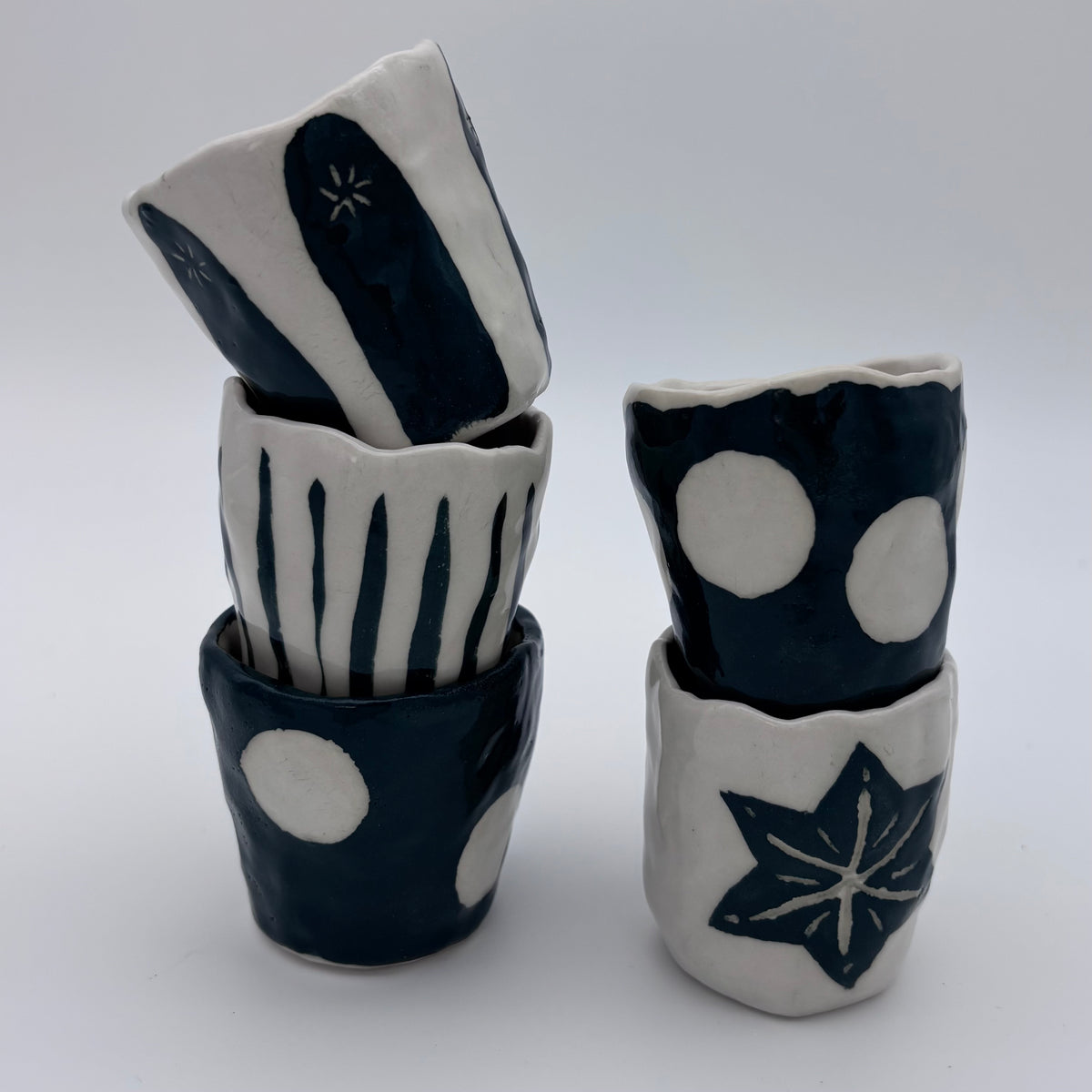 Christmas Ceramic Espresso Cup | Handcrafted Clay | Hand decorated