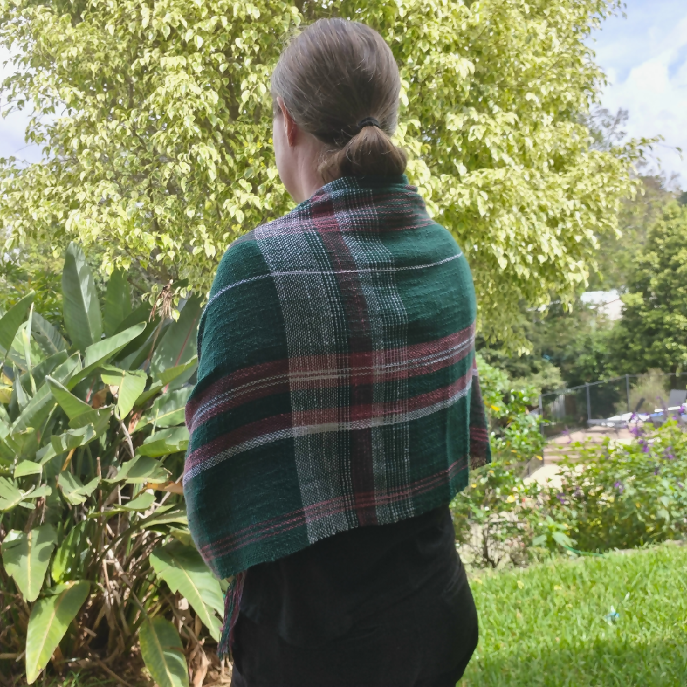 australian-artist-handmade-handwoven-cotton-green-pink-white-shawl-4