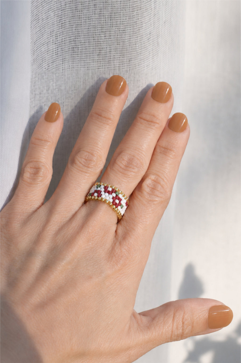 Personalised Beaded Vintage Petal Ring
