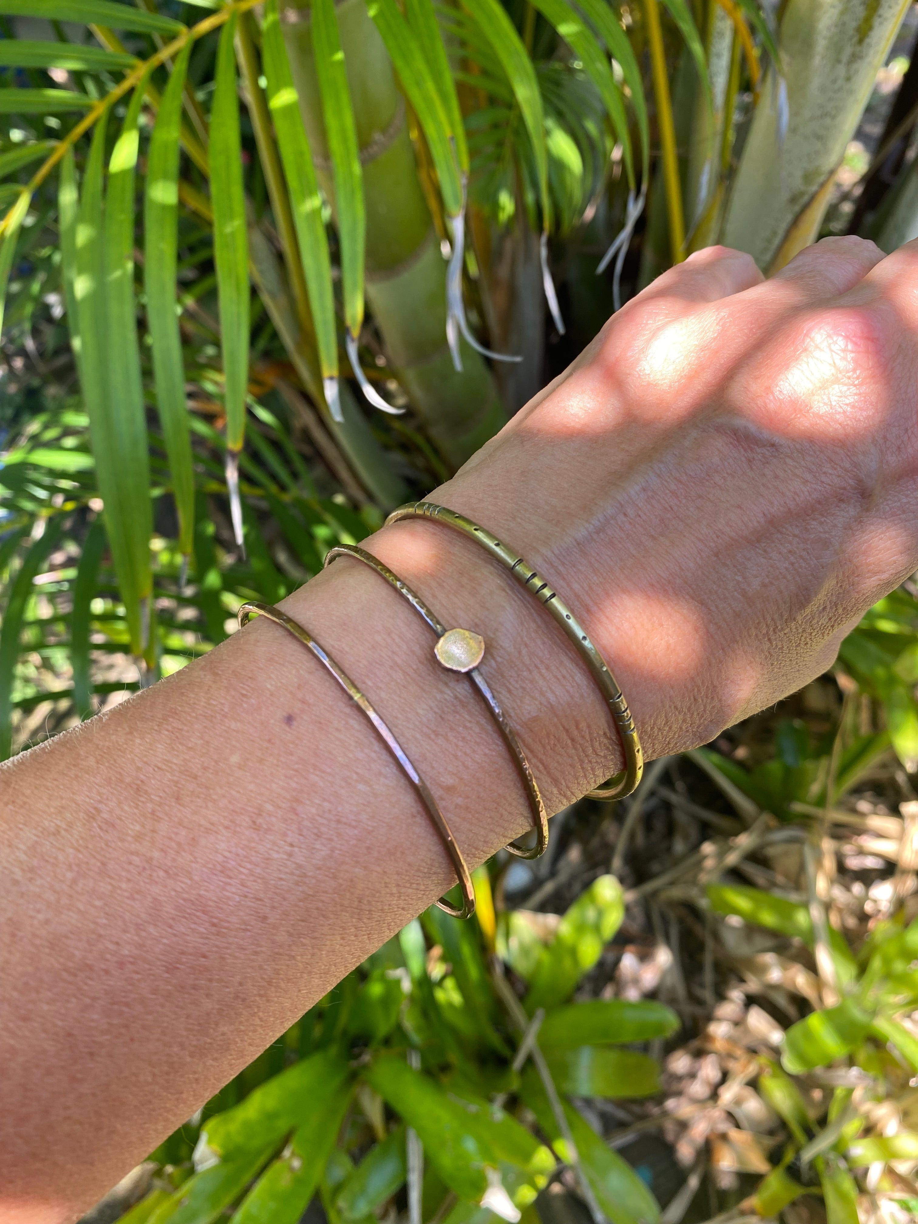 Stacking Bangles in Copper and Brass