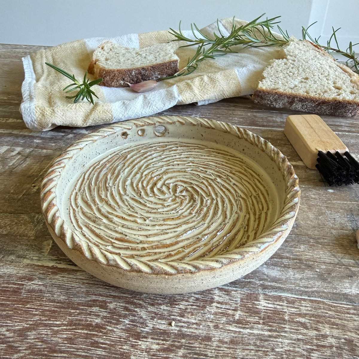 The Gathering Dish | Handmade Ceramic Garlic Grater, Herb & Dipping Dish