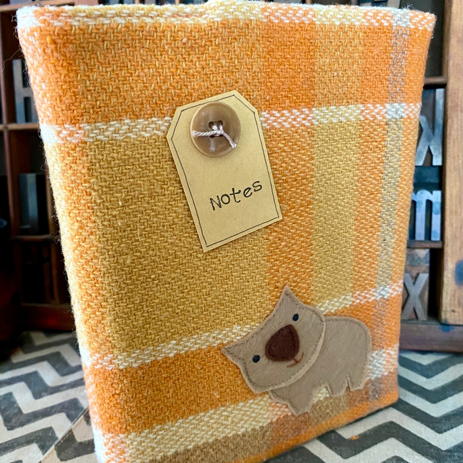 A5 Upcycled Notebook Wombat - Orange