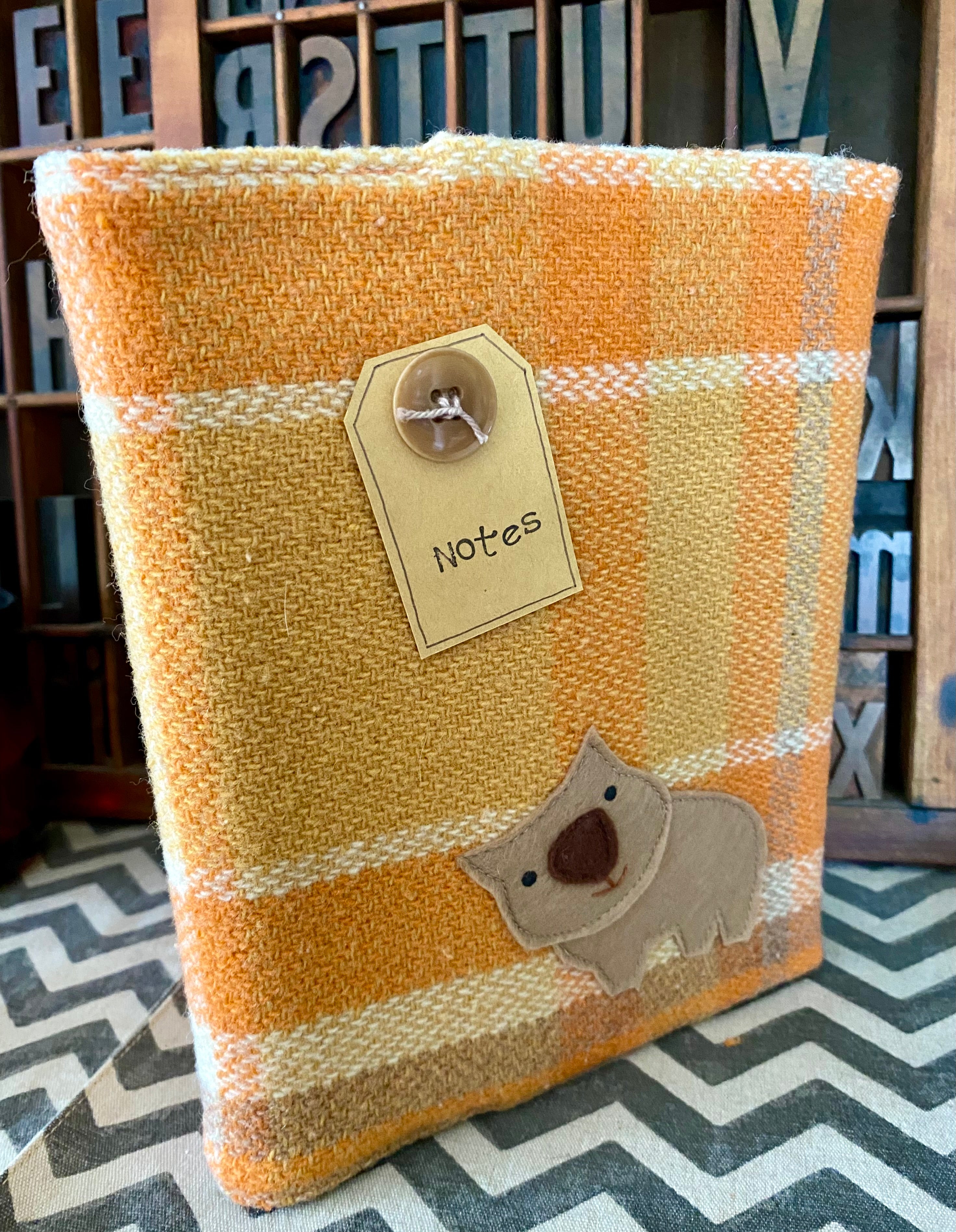 A5 Upcycled Notebook Wombat - Orange