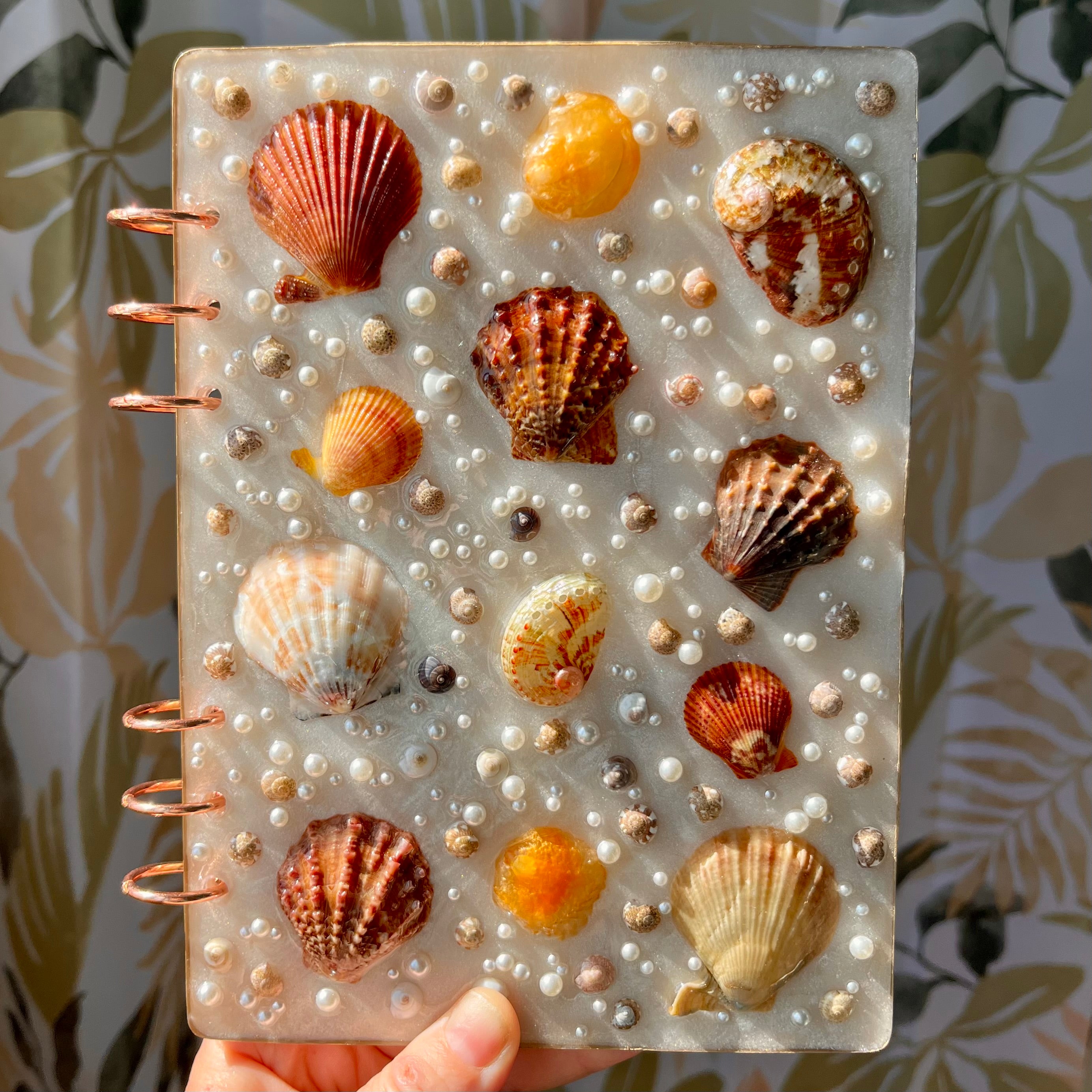 Handcrafted Mermaid Book Covers With Shells & Pearls