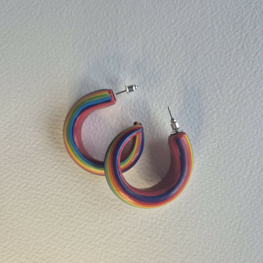 Rainbow Hoop Earrings