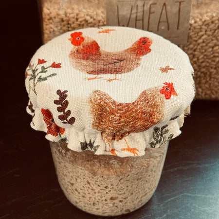 Country Style Reversible Jar Cover - Chickens