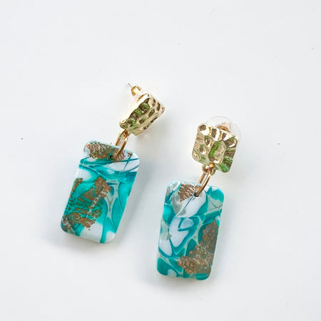 Earrings~Polymer Clay/Resin Mokume Gane Dangles