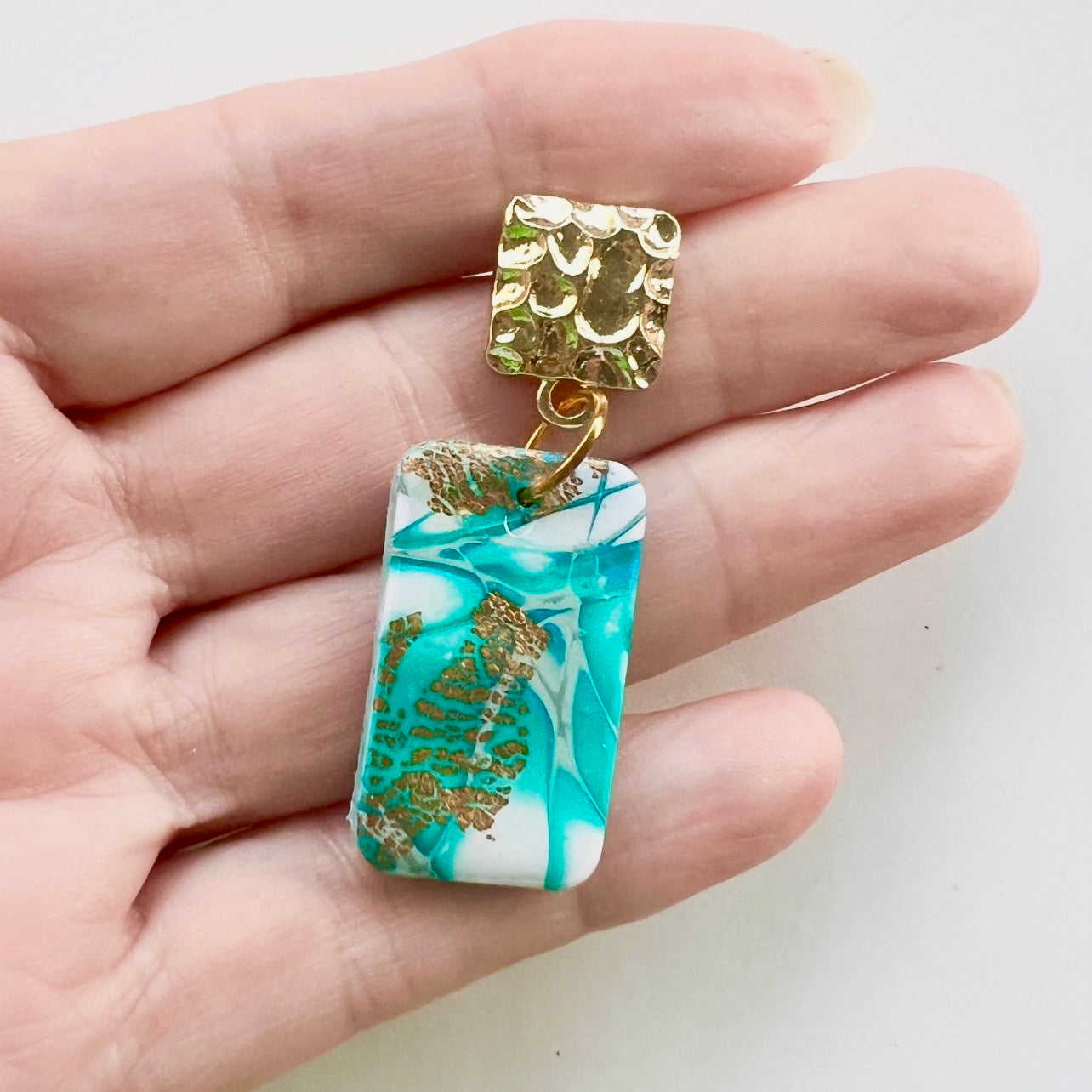 Earrings~Polymer Clay/Resin Mokume Gane Dangles