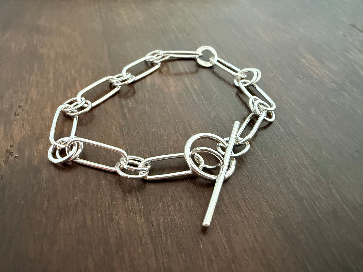 Double Loop Sterling Silver Bracelet