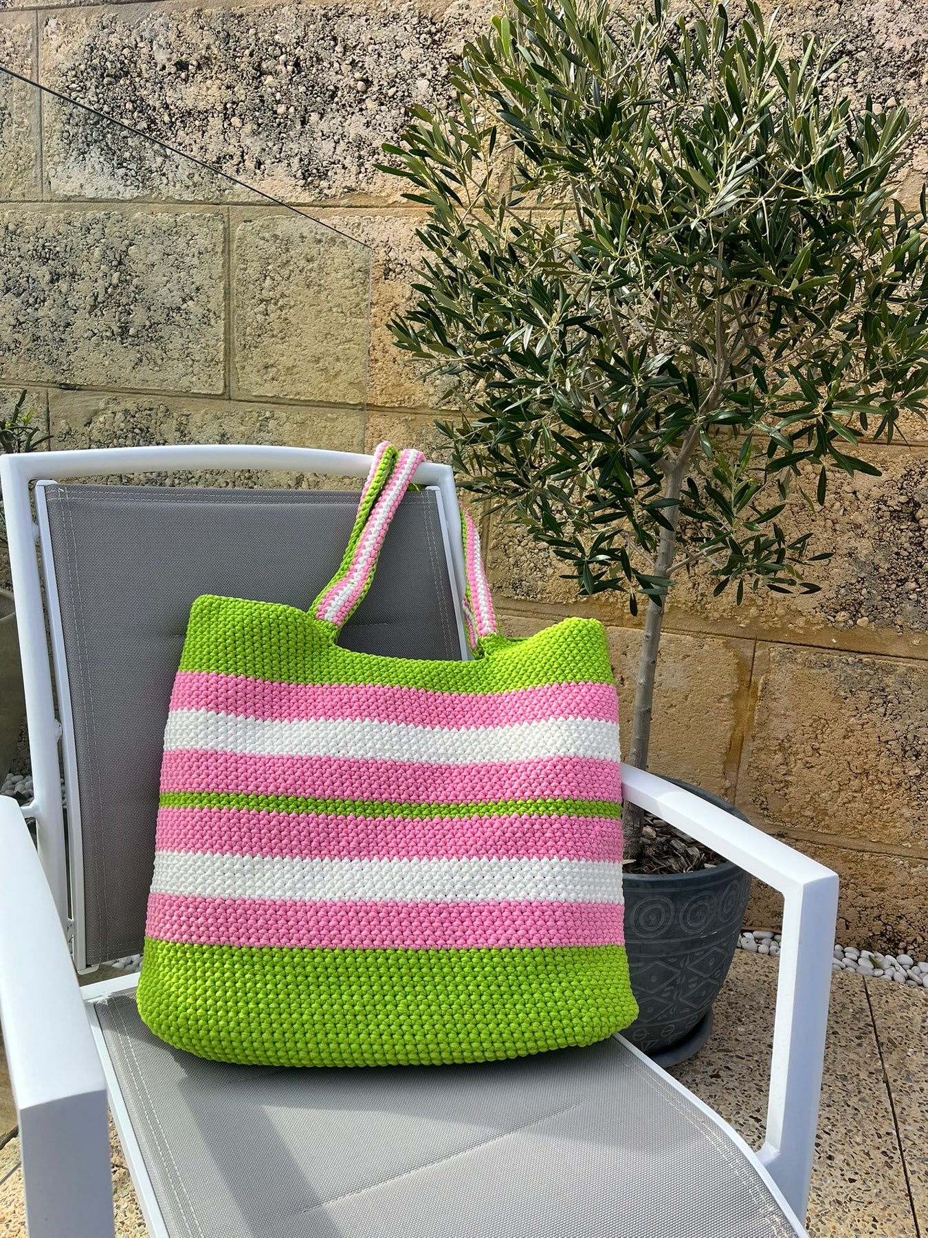 The Everyday Crochet Tote Bag - Pink Lemonade