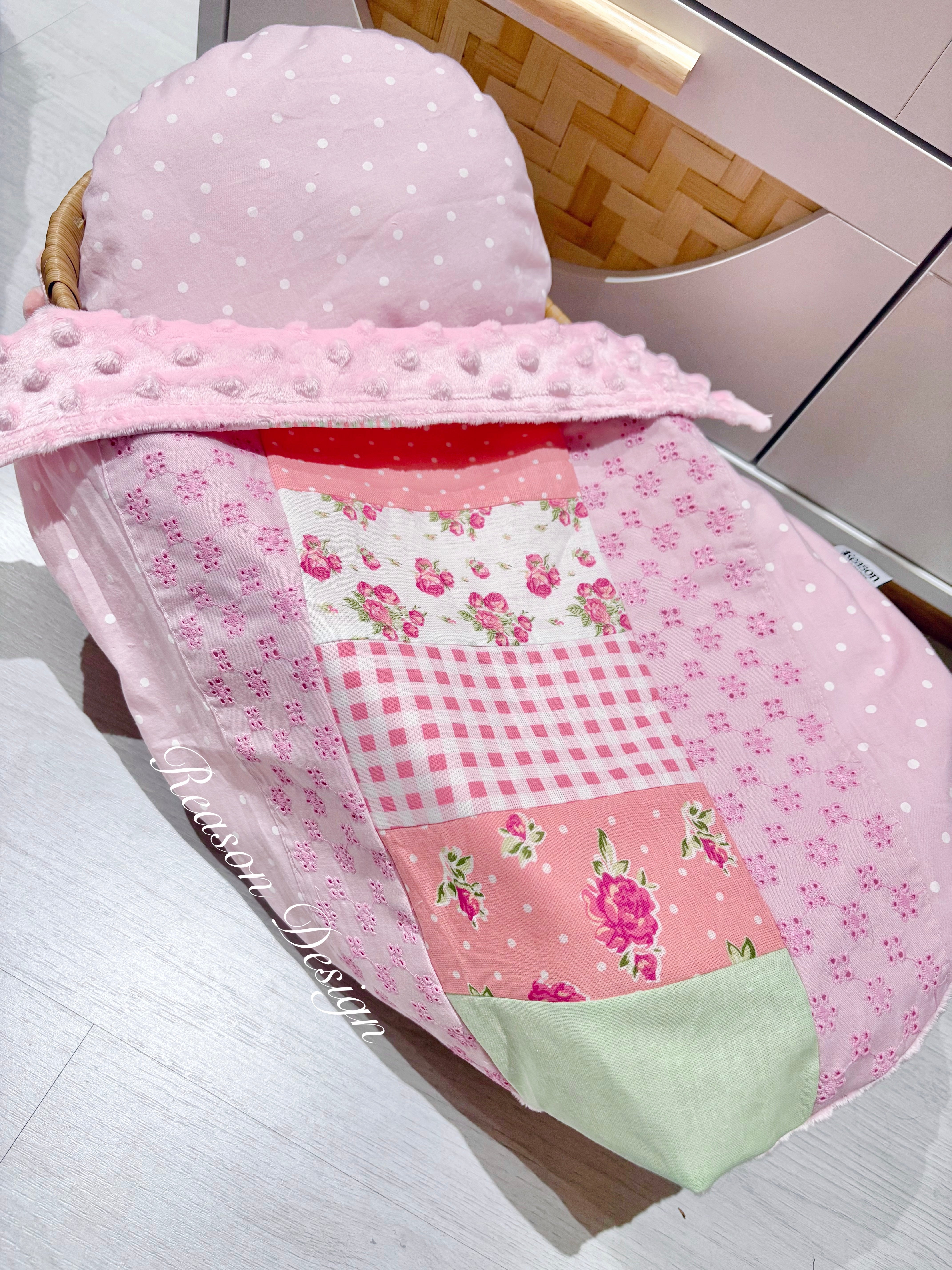 Handmade Doll Bedding Set – Fits Kmart & Target Doll Pram/Bassinet | Pillow & Minky Blanket | Toy Nursery Accessories
