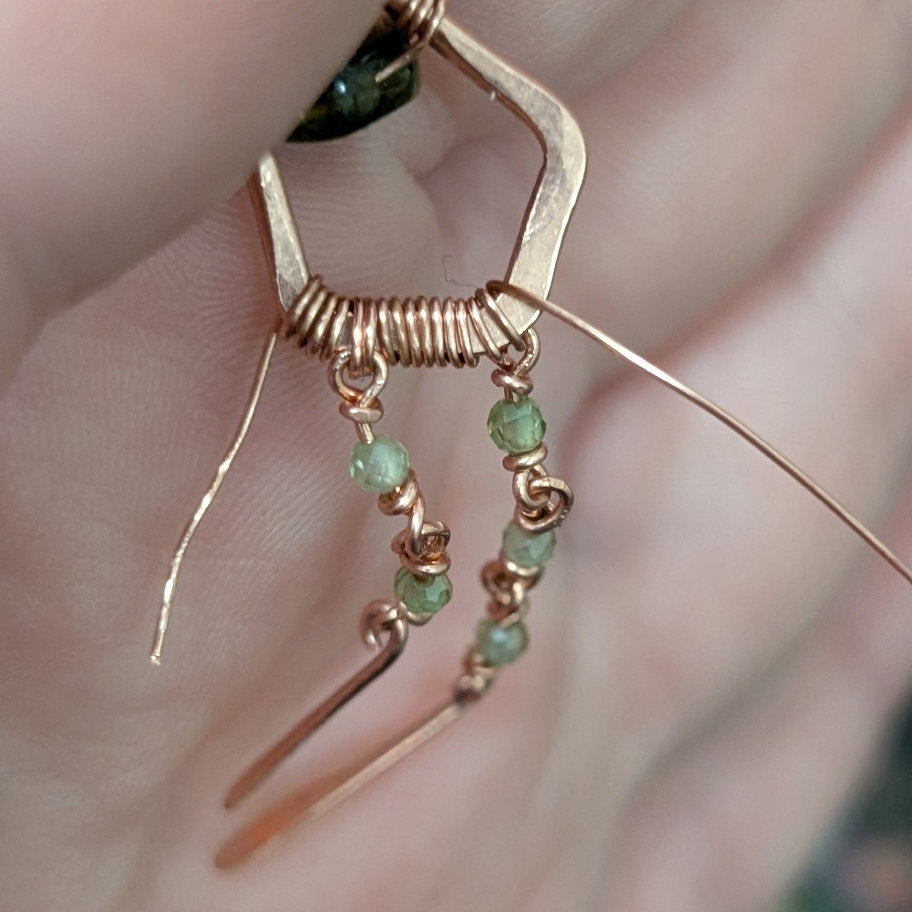 Custom for Michelle - Anne Earrings (green)