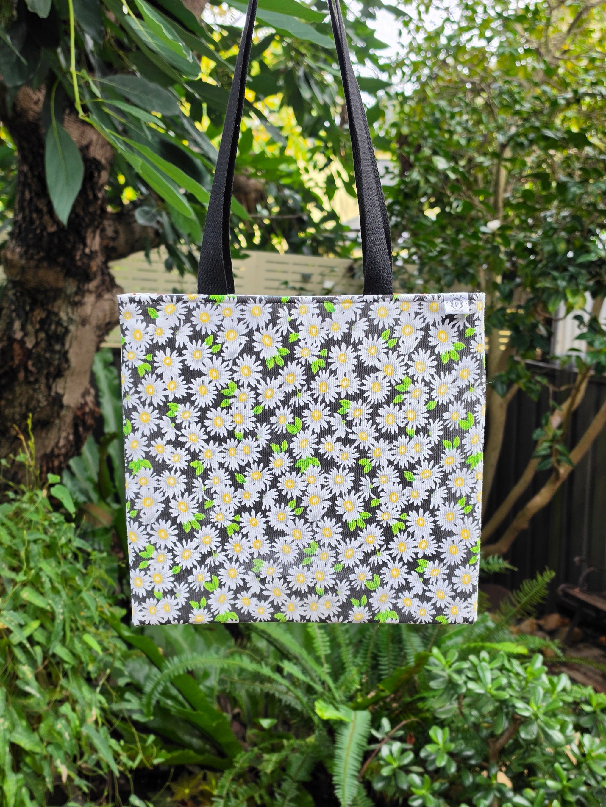 Small Daisies Tote Bag | Upcycled Thrifted Cushion Cover