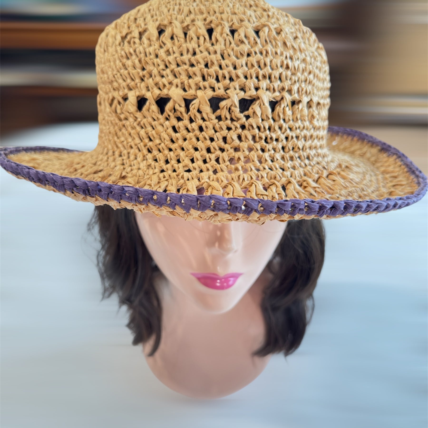 Handmade crochet Raffia Summer Hat