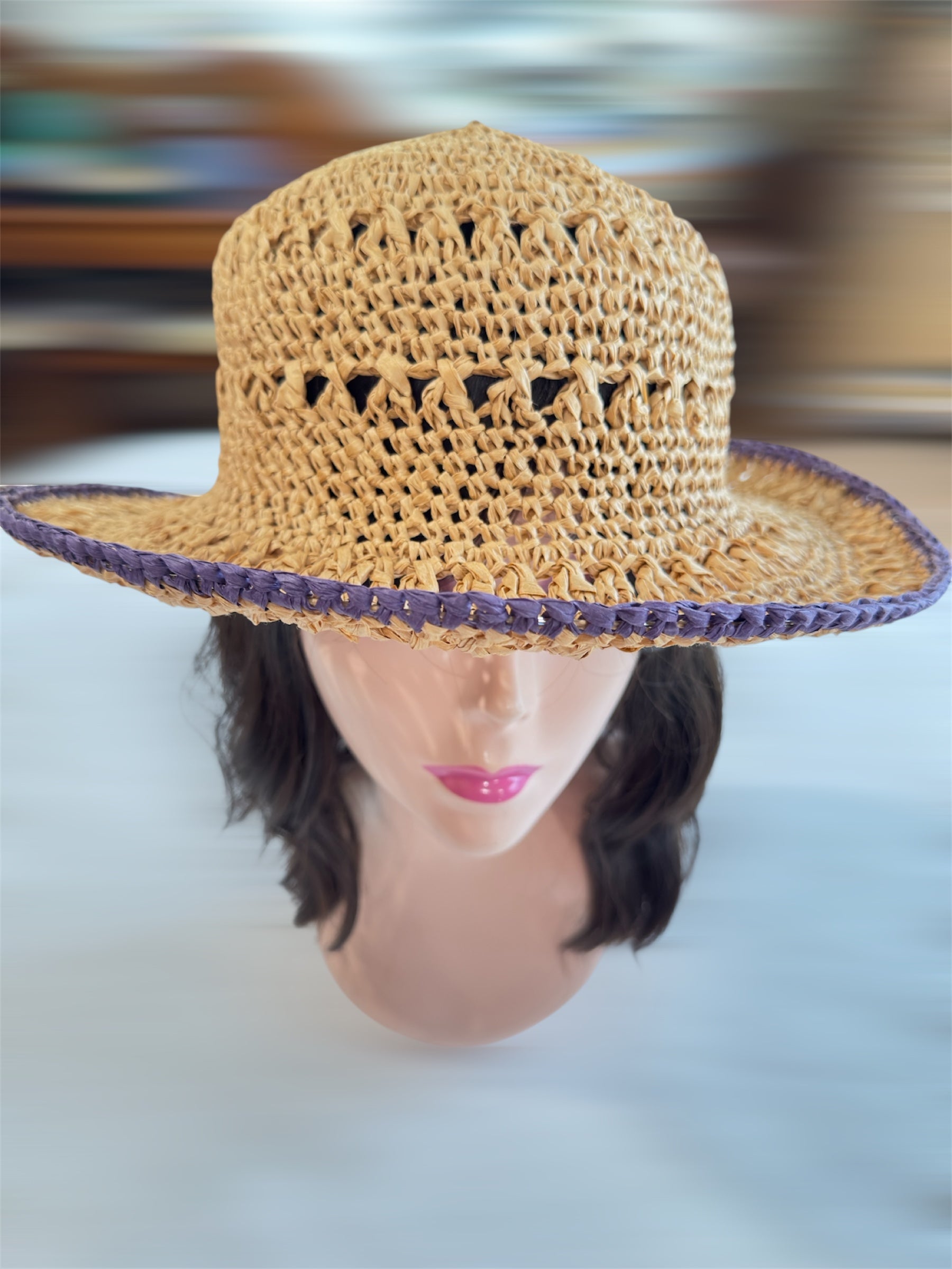 Handmade crochet Raffia Summer Hat