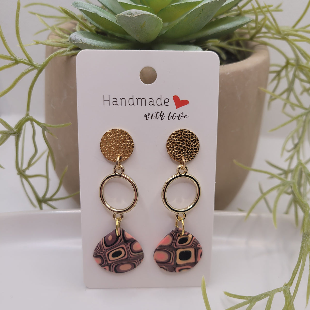 Red Retro Polymer Clay Earring Collection