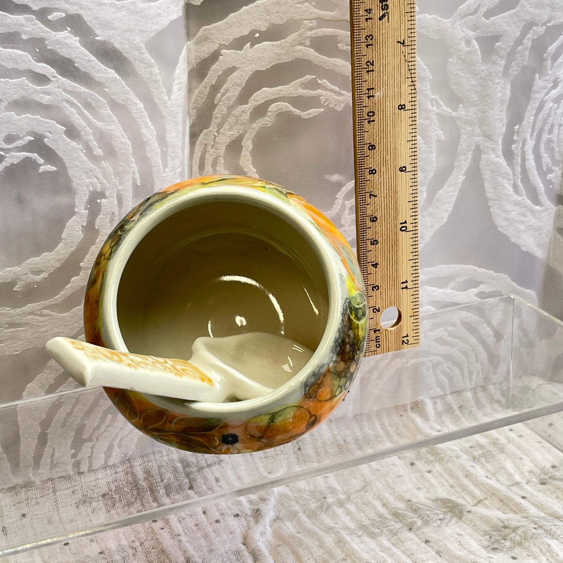 Ceramic Salt Pig with Ceramic Spoon